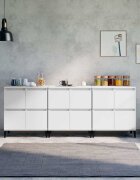 vidaXL Сайдборд 3бр бяло 60x35x70 см инженерно дърво