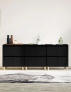 vidaXL Сайдборд 3бр черно 60x35x70 см инженерно дърво