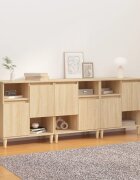 vidaXL Сайдборд 3бр дъб сонома 60x35x70 см инженерно дърво