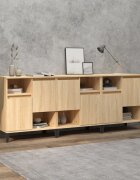 vidaXL Сайдборд 3бр дъб сонома 60x35x70 см инженерно дърво
