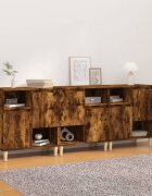 vidaXL Сайдборд 3бр опушен дъб 60x35x70 см инженерно дърво