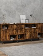 vidaXL Сайдборд 3бр опушен дъб 60x35x70 см инженерно дърво
