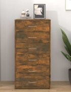 vidaXL Сайдборд 6 чекмеджета опушен дъб 50x34x96 см инженерно дърво