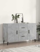 vidaXL Сайдборд бетонно сив 100x36x60 см инженерно дърво