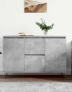 vidaXL Сайдборд бетонно сив 1015x35x70 см инженерно дърво