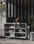 vidaXL Сайдборд бетонно сив 1035x35x70 см инженерно дърво