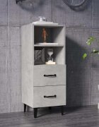 vidaXL Сайдборд бетонно сив 345x34x90 см инженерно дърво
