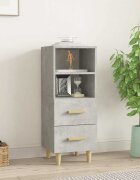 vidaXL Сайдборд бетонно сив 345x34x90 см инженерно дърво