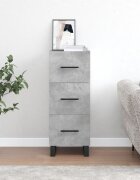 vidaXL Сайдборд бетонно сив 345x34x90 см инженерно дърво