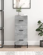 vidaXL Сайдборд бетонно сив 345x34x90 см инженерно дърво