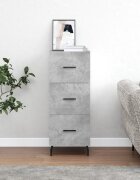 vidaXL Сайдборд бетонно сив 345x34x90 см инженерно дърво