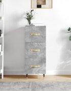 vidaXL Сайдборд бетонно сив 345x34x90 см инженерно дърво