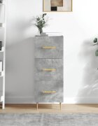 vidaXL Сайдборд бетонно сив 345x34x90 см инженерно дърво
