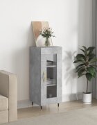 vidaXL Сайдборд бетонно сив 345x34x90 см инженерно дърво