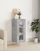 vidaXL Сайдборд бетонно сив 345x34x90 см инженерно дърво