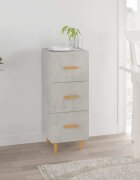 vidaXL Сайдборд бетонно сив 345x34x90 см инженерно дърво