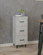 vidaXL Сайдборд бетонно сив 345x34x90 см инженерно дърво