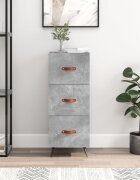 vidaXL Сайдборд бетонно сив 345x34x90 см инженерно дърво