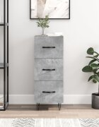 vidaXL Сайдборд бетонно сив 345x34x90 см инженерно дърво