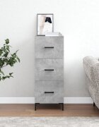 vidaXL Сайдборд бетонно сив 345x34x90 см инженерно дърво