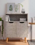 vidaXL Сайдборд бетонно сив 60x30x72 см инженерно дърво