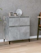 vidaXL Сайдборд бетонно сив 60x35x70 см инженерно дърво