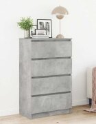 vidaXL Сайдборд бетонно сив 60x35x985 см инженерно дърво