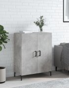 vidaXL Сайдборд бетонно сив 695x34x90 см инженерно дърво