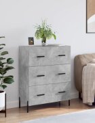 vidaXL Сайдборд бетонно сив 695x34x90 см инженерно дърво