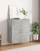 vidaXL Сайдборд бетонно сив 695x34x90 см инженерно дърво