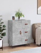 vidaXL Сайдборд бетонно сив 695x34x90 см инженерно дърво