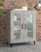 vidaXL Сайдборд бетонно сив 695x34x90 см инженерно дърво