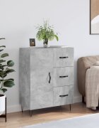 vidaXL Сайдборд бетонно сив 695x34x90 см инженерно дърво