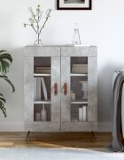vidaXL Сайдборд бетонно сив 695x34x90 см инженерно дърво