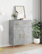 vidaXL Сайдборд бетонно сив 695x34x90 см инженерно дърво