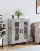 vidaXL Сайдборд бетонно сив 695x34x90 см инженерно дърво