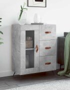 vidaXL Сайдборд бетонно сив 695x34x90 см инженерно дърво