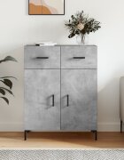 vidaXL Сайдборд бетонно сив 695x34x90 см инженерно дърво