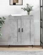 vidaXL Сайдборд бетонно сив 695x34x90 см инженерно дърво