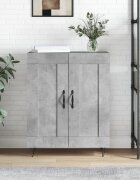 vidaXL Сайдборд бетонно сив 695x34x90 см инженерно дърво