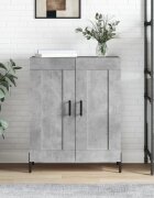 vidaXL Сайдборд бетонно сив 695x34x90 см инженерно дърво
