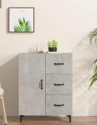 vidaXL Сайдборд бетонно сив 695x34x90 см инженерно дърво