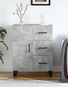vidaXL Сайдборд бетонно сив 695x34x90 см инженерно дърво
