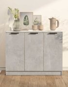vidaXL Сайдборд бетонно сив 905x30x70 см инженерно дърво