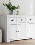 vidaXL Сайдборд BODO бял 1155x44x80 см бор масив