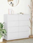 vidaXL Сайдборд бял 100x35x99 см инженерно дърво