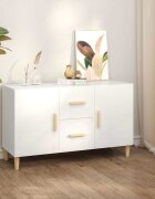vidaXL Сайдборд бял 100x36x60 см инженерно дърво