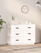 vidaXL Сайдборд бял 100x40x75 см бор масив