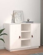 vidaXL Сайдборд бял 100x40x75 см бор масив