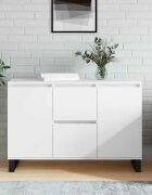 vidaXL Сайдборд бял 1015x35x70 см инженерно дърво